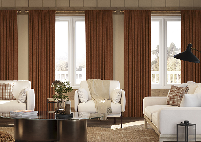 Harris, Burnt Orange - Made to Measure Curtains - Image 3